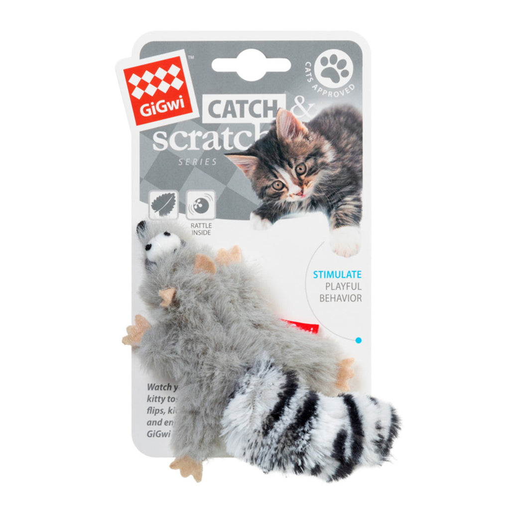 Іграшка для котів Єнот з котячою м'ятою GiGwi Catch & Scratch