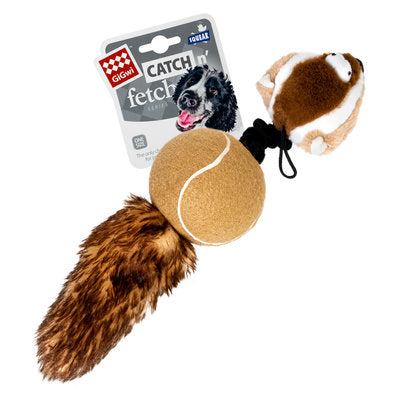 Іграшка для собак Борсук з 2-ма пищалками і тенісним м'ячем GiGwi Catch & Fetch