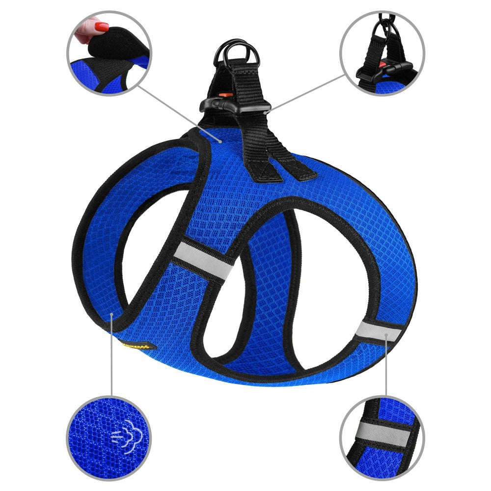 Шлея для собак Bronzedog Mesh Vest 3D сітка, синя