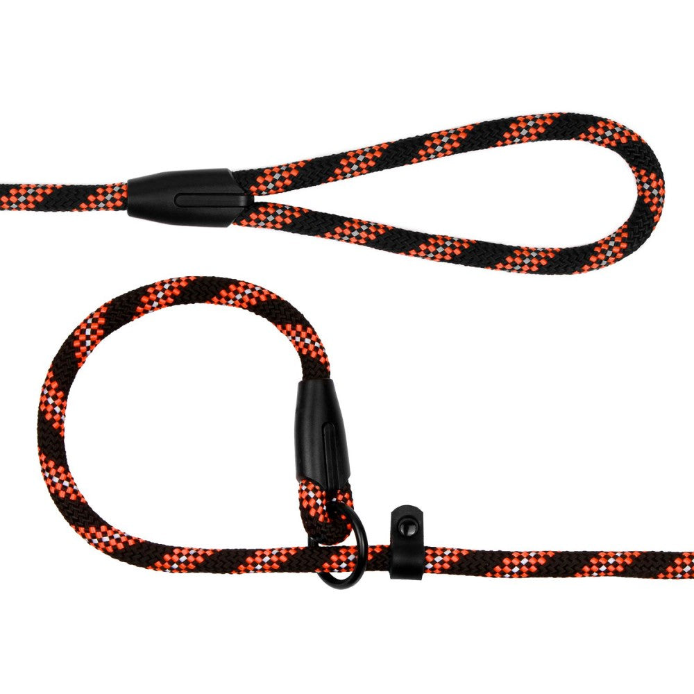 Повідець-зашморг для собак Bronzedog Active з альпіністського шнура світловідбиваючий, чорно-помаранчевий