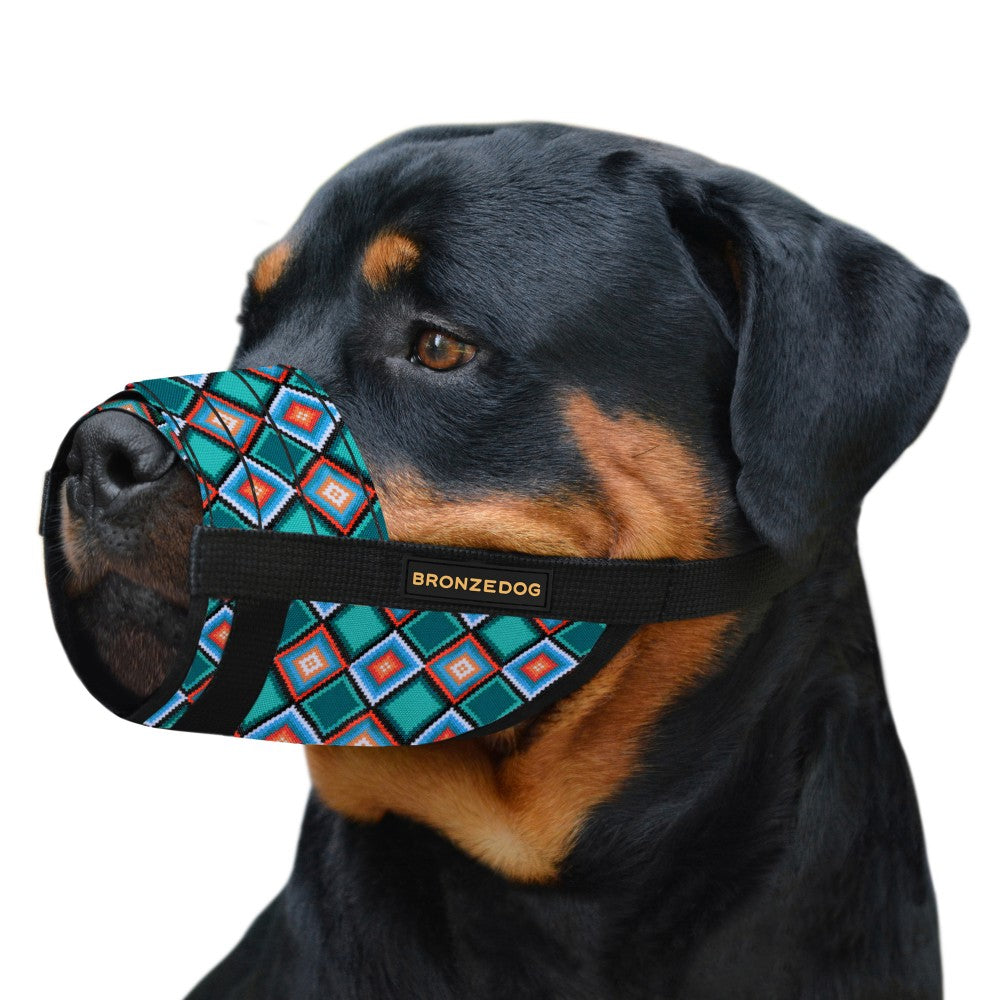 Намордник для собак Bronzedog нейлоновий регульований, ромби