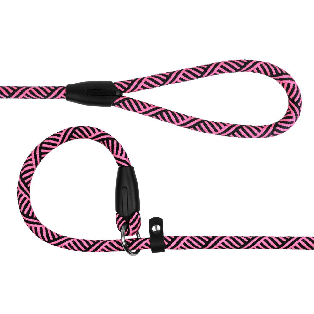 Повідець-зашморг для собак Bronzedog Active з альпіністського шнура , чорно-рожевий
