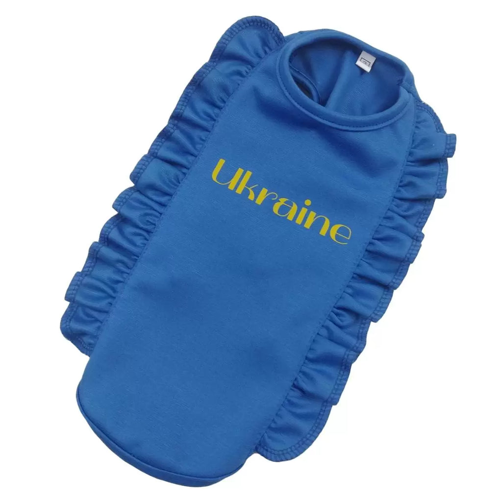 Майка з рюшами Україна блакитна